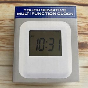 Touch Sensitive Multi Function White Digital Clock, 5 Modes.